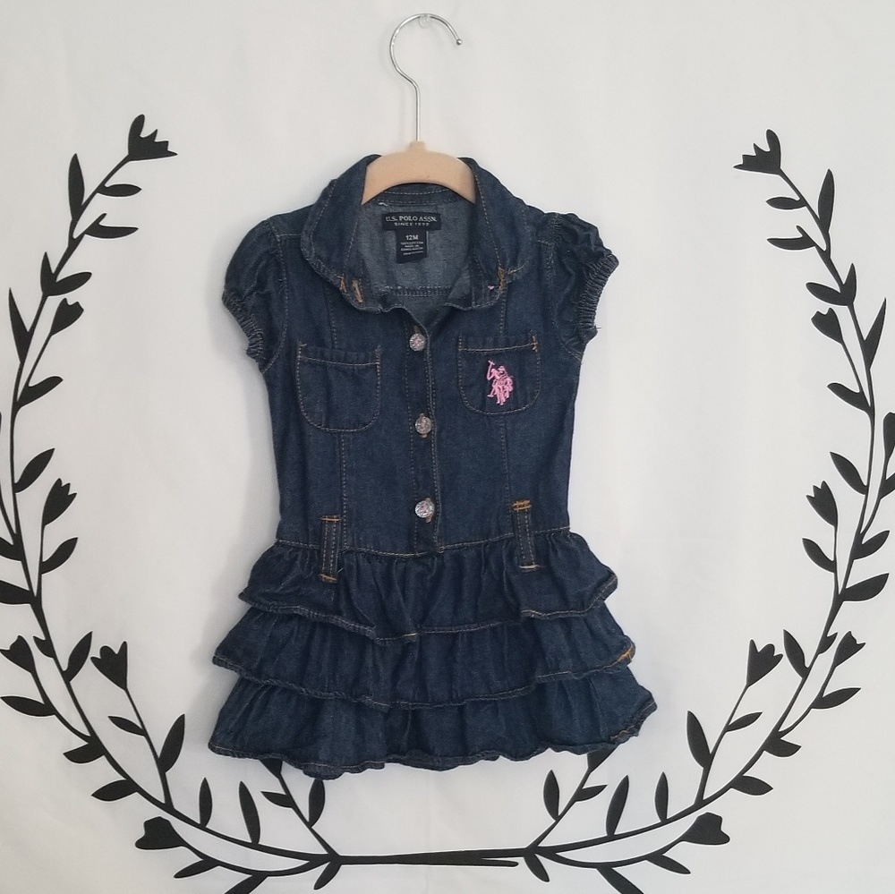 Polo Assn Demin Baby Dress & Matching bloomer